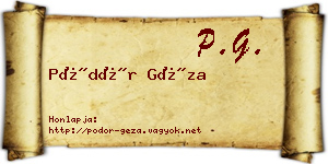 Pödör Géza névjegykártya
