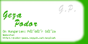 geza podor business card
